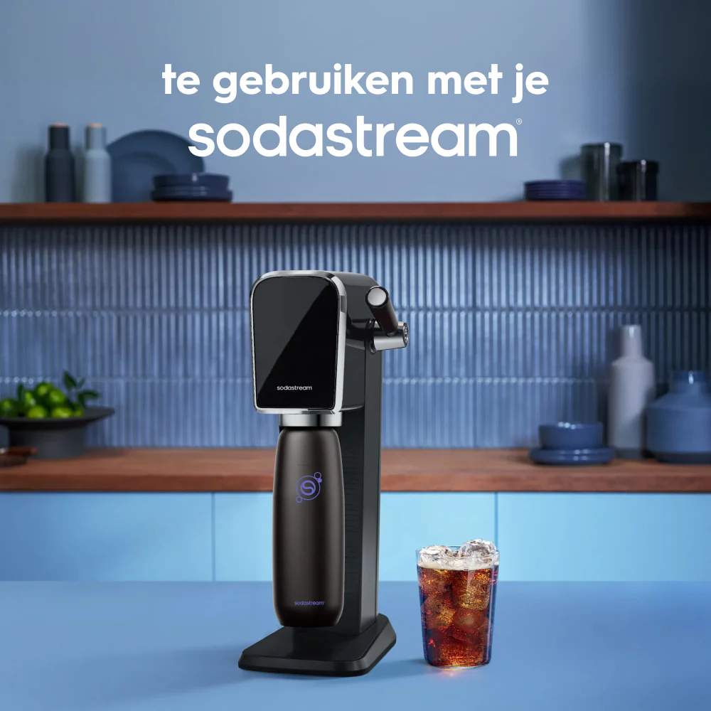 0.9L Sodastream fizz & go™ roestvrijstalen bruiswaterfles zwart - Image 3